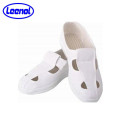 LN-7103 Hot Sale Cleanroom PU 4 Holes Lab ESD Canvas Shoes